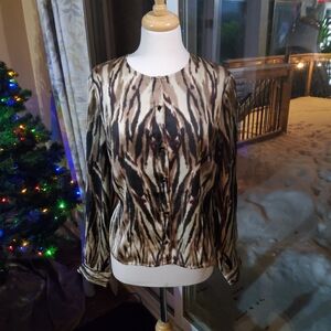 Jockey Animal Print Pattern Blouse - Black and Brown